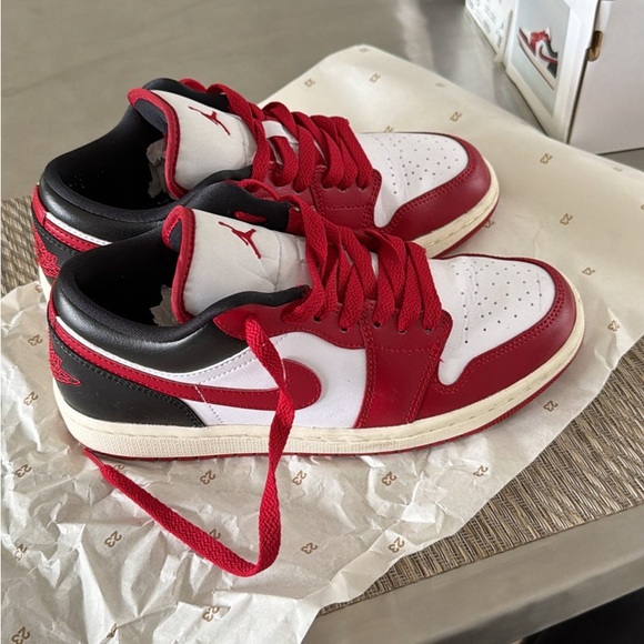 Nike Air Jordan Low SE Red White Sneakers - Picture 7 of 8